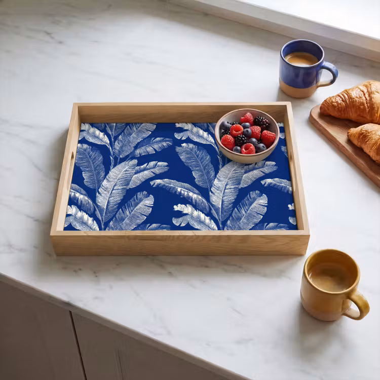 Tray - Leaf - Palm - Blue — 3