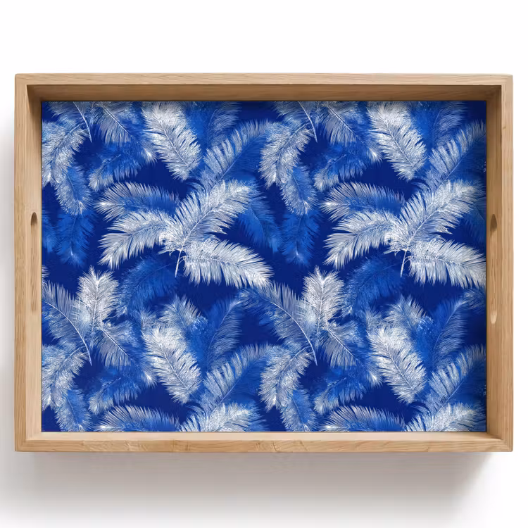 Tray - Palm leaf - Pattern - Blue — 1