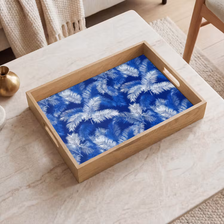 Tray - Palm leaf - Pattern - Blue — 2