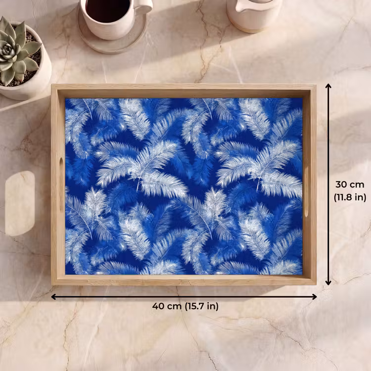 Tray - Palm leaf - Pattern - Blue — 7