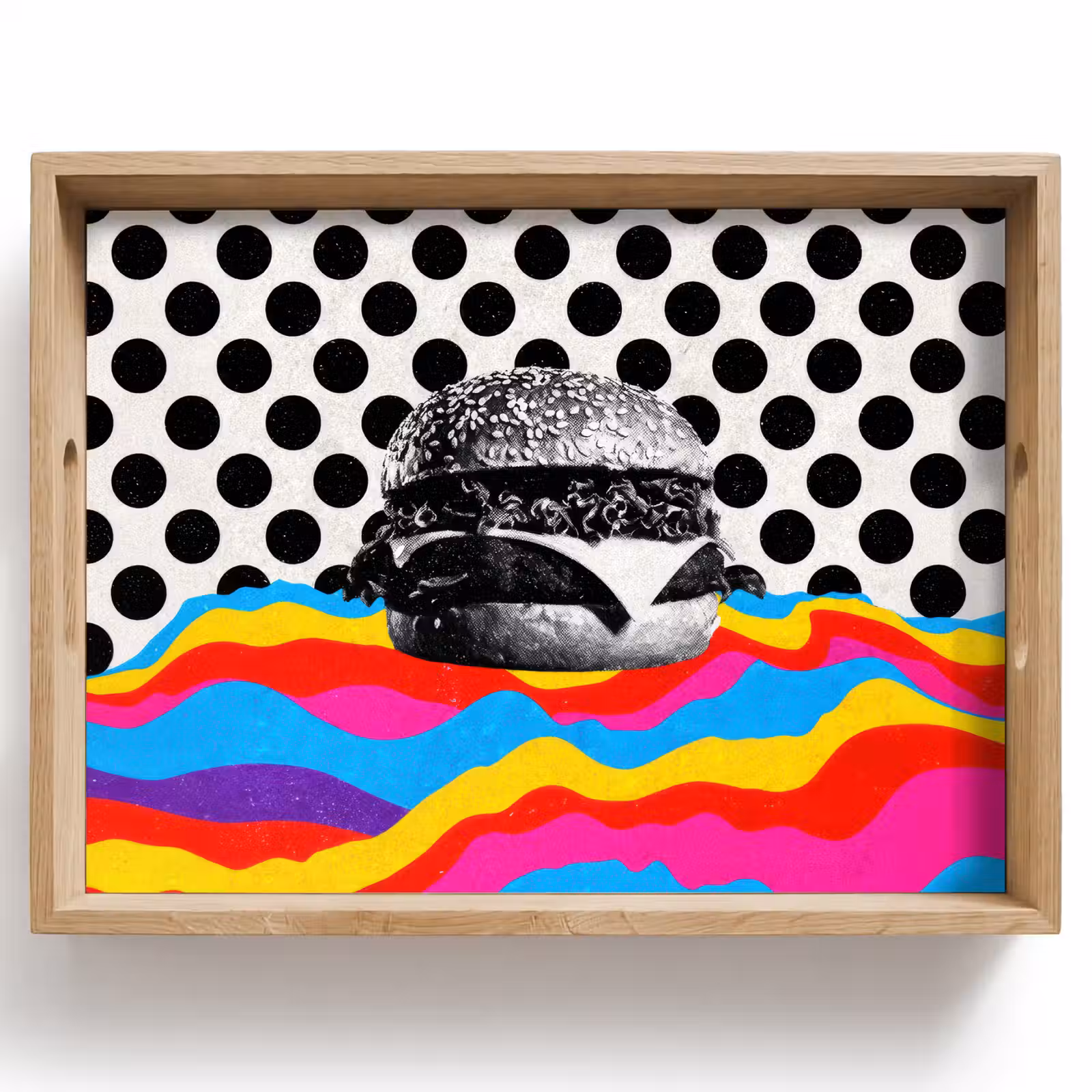 Tray - Hamburger - Dots - Waves - Colors — 1