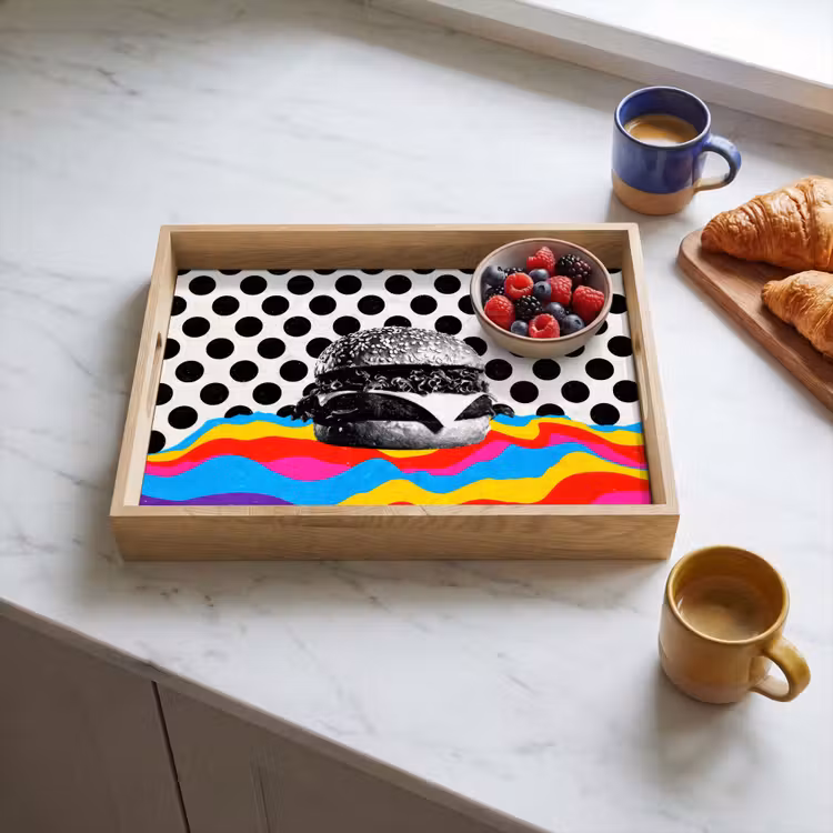Tray - Hamburger - Dots - Waves - Colors — 3