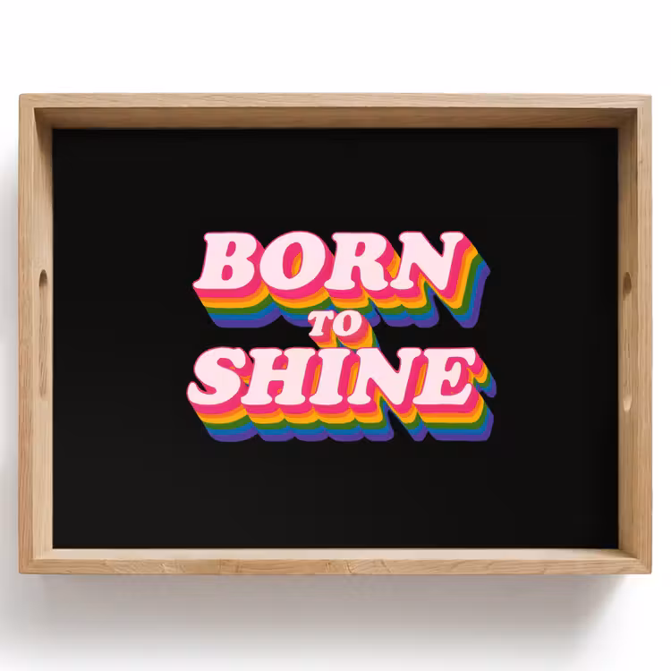 Tray - Quote - Rainbow - Pink - Black — 1