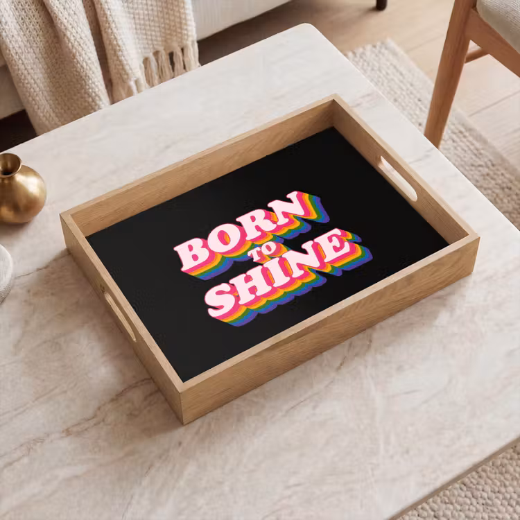 Tray - Quote - Rainbow - Pink - Black — 2