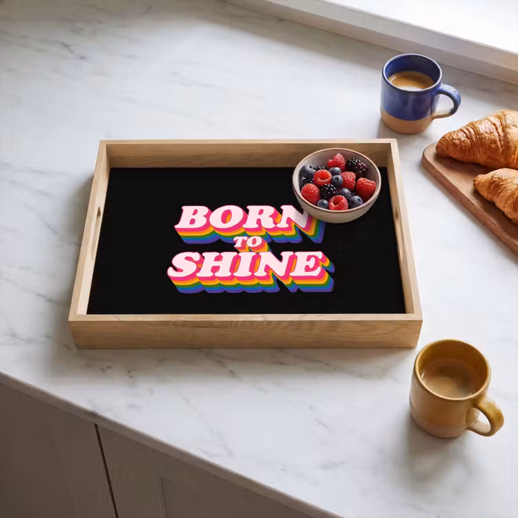 Tray - Quote - Rainbow - Pink - Black — 3
