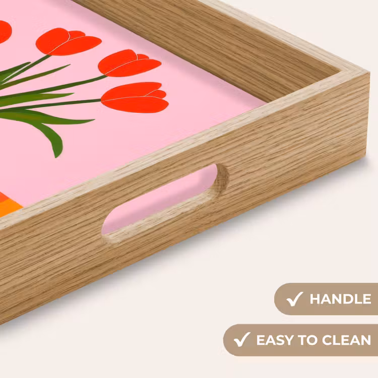 Tray - Tulips - Pink - Vase — 9