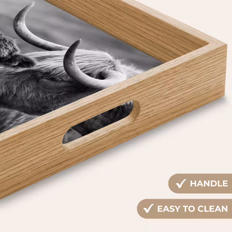 Tray - Scottish highlander - Calf - Black - White — 9