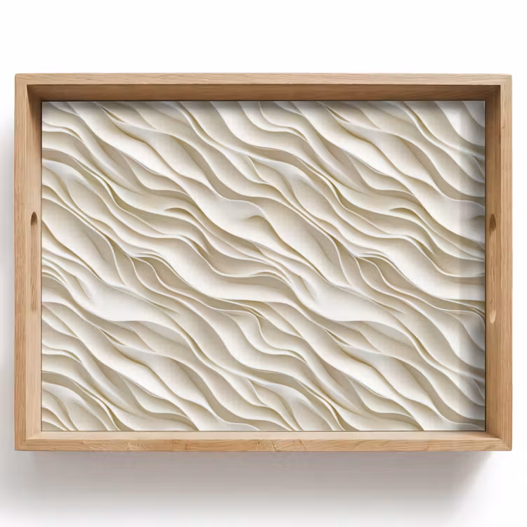 Tray - Waves - White - Minimalist — 1