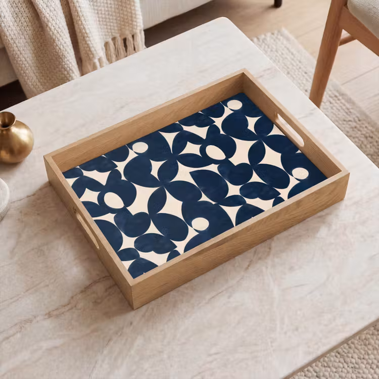Tray - Modern - Geometric - Blue — 2
