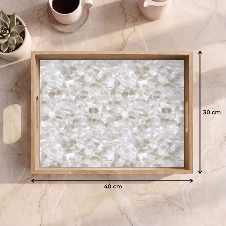 Tray - White - Brush strokes - Relief effect — 8