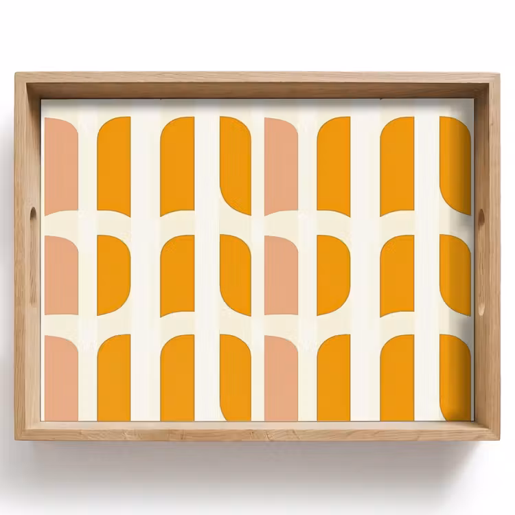 Tray - Geometric - Pattern - Yellow - Pink — 1