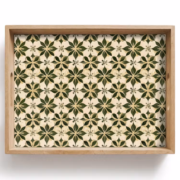 Tray - Tile - Pattern - Green — 1