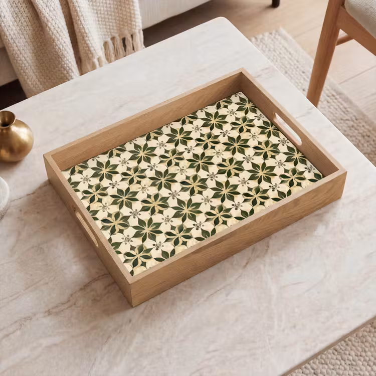 Tray - Tile - Pattern - Green — 2