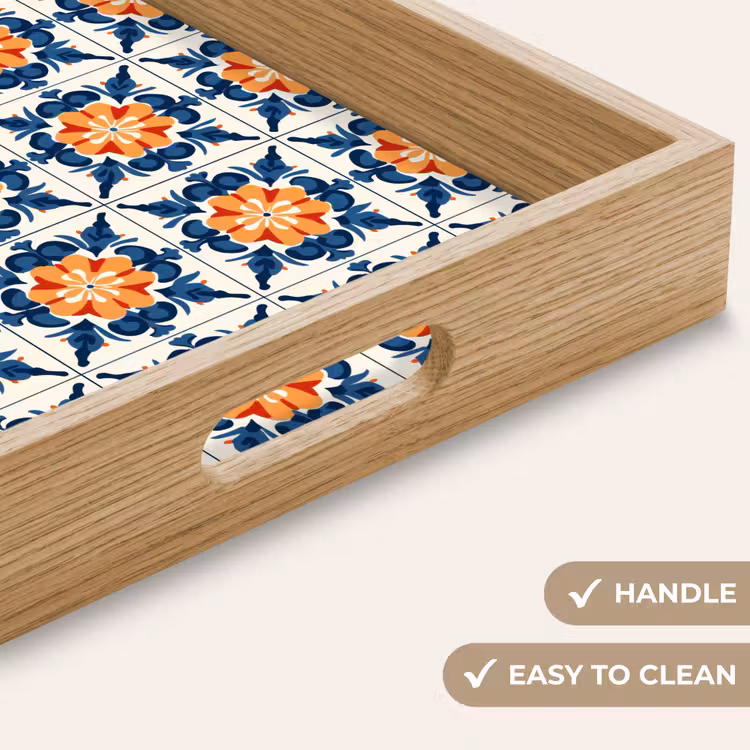 Tray - Traditional - Tile - Orange — 9