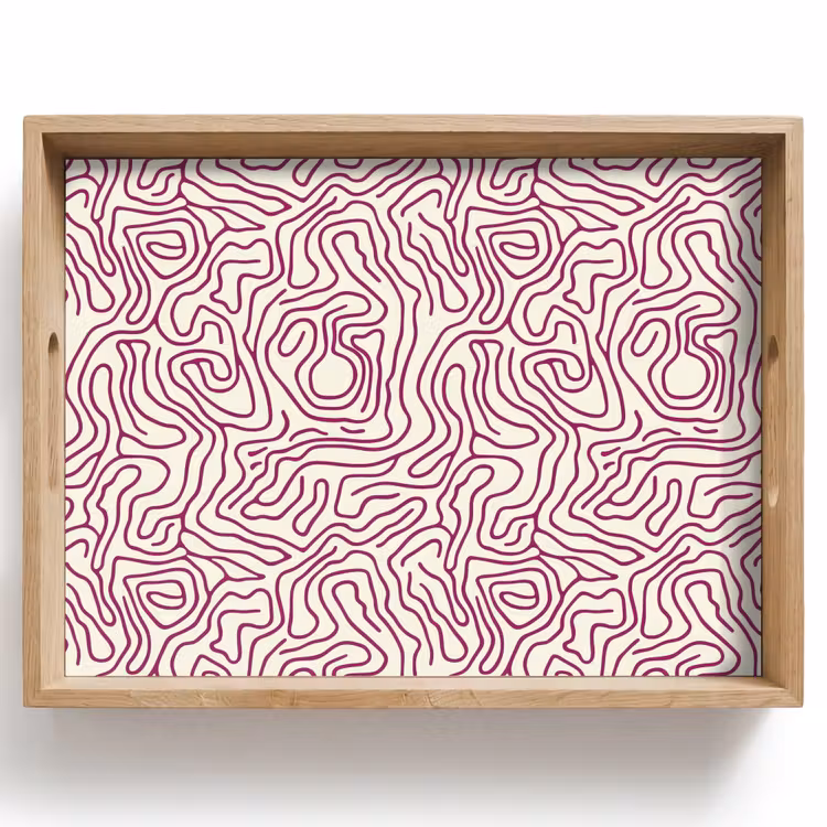 Tray - Winding line - Magenta - Cream — 1