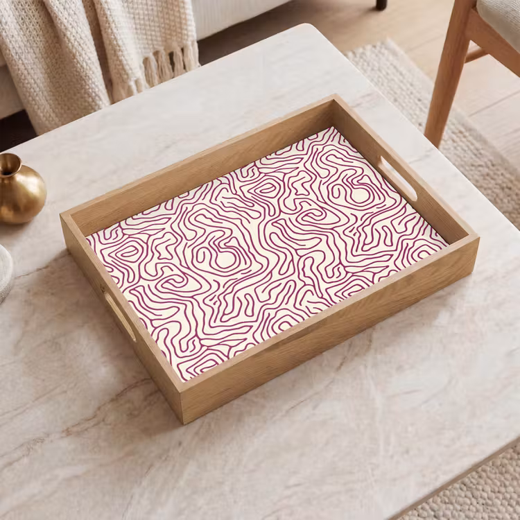 Tray - Winding line - Magenta - Cream — 2