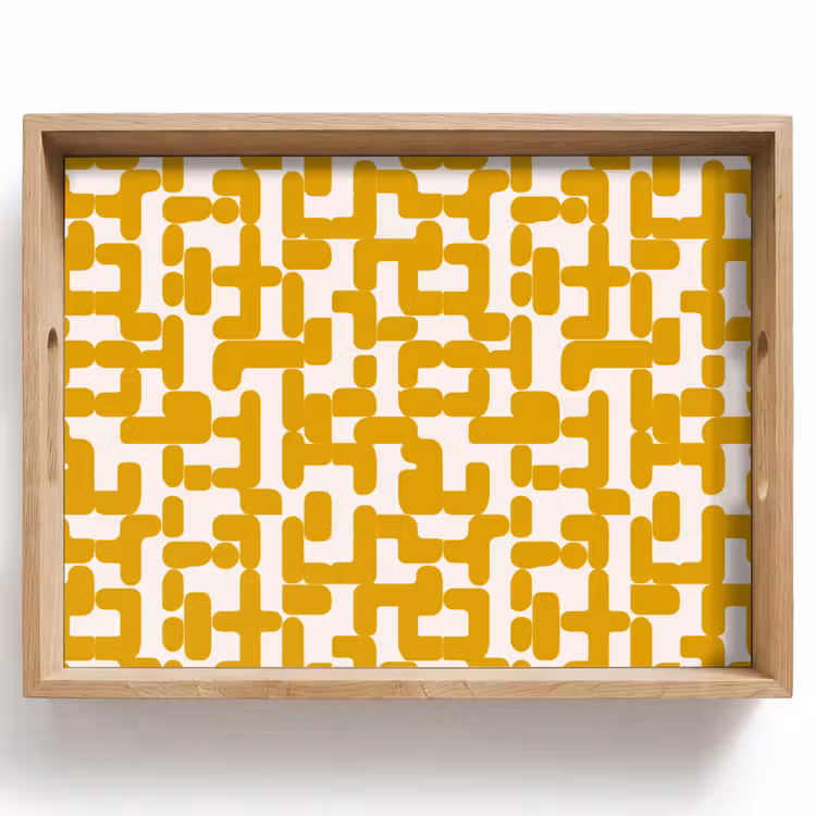 Tray - Yellow - Beige - Pattern — 1