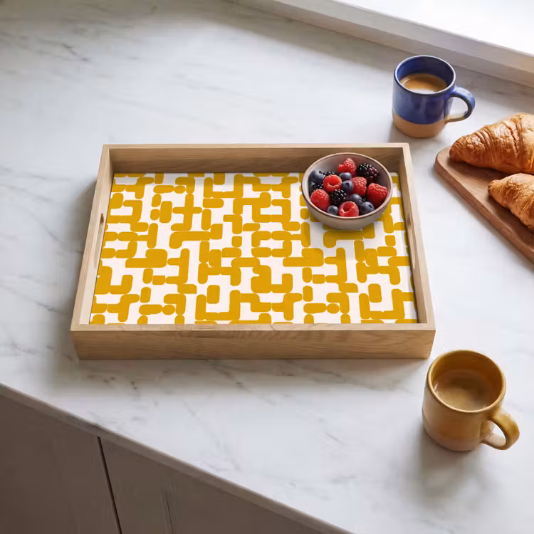 Tray - Yellow - Beige - Pattern — 3