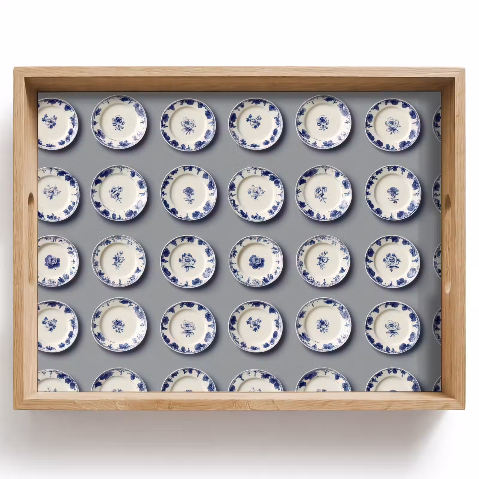 Tray - Signs - Flowers - Blue - White — 1