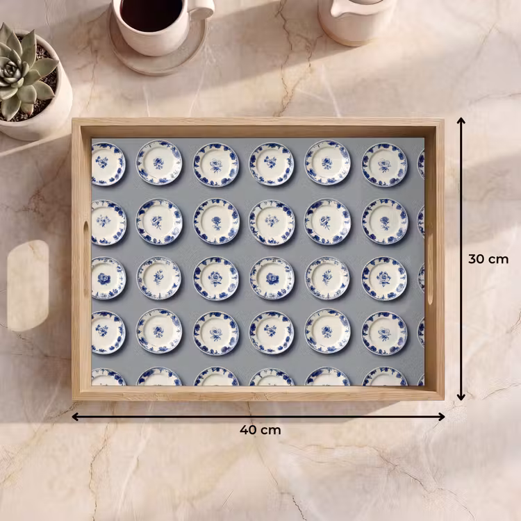 Tray - Signs - Flowers - Blue - White — 8