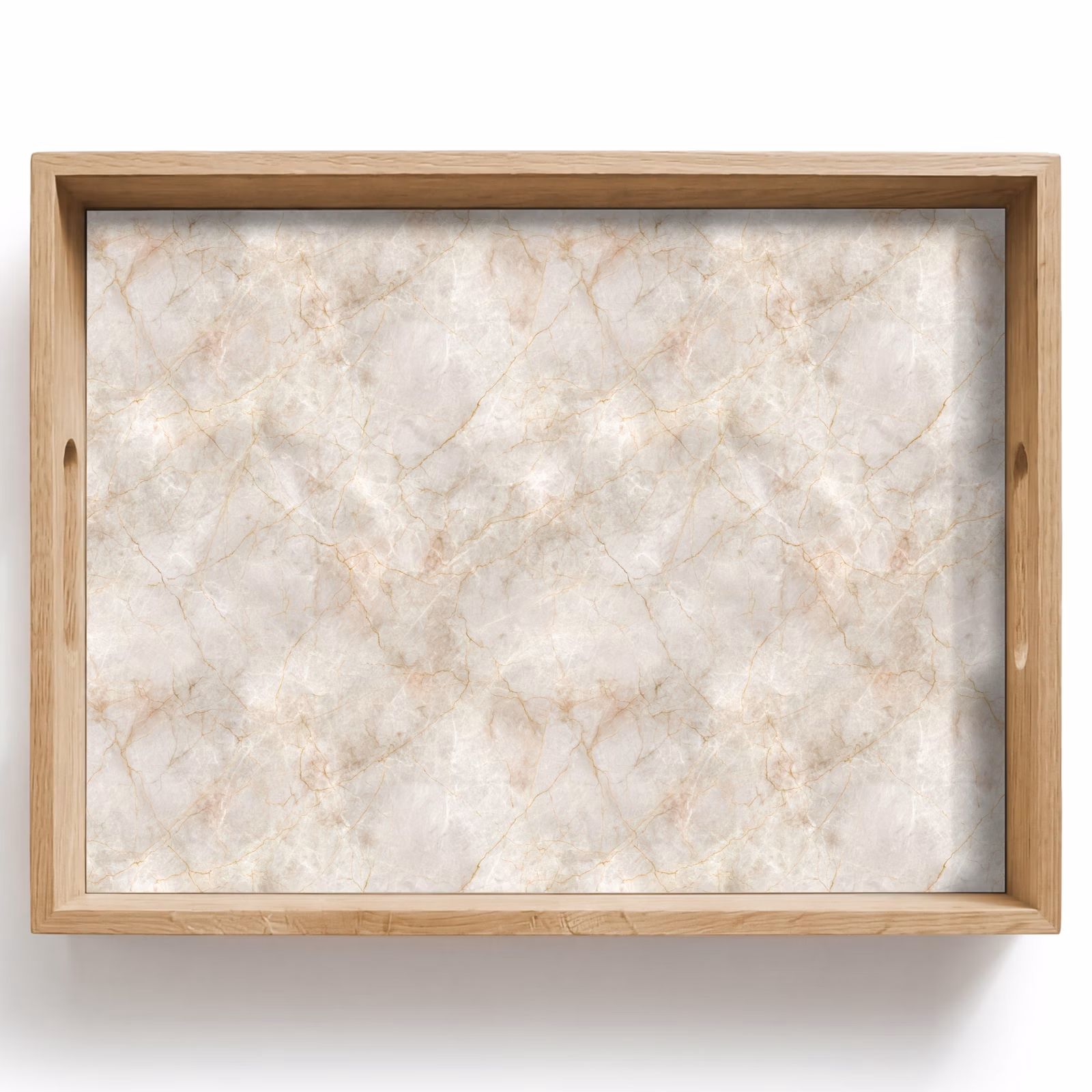 Tray - Light Beige - Golden Brown Grains - Marble — 1
