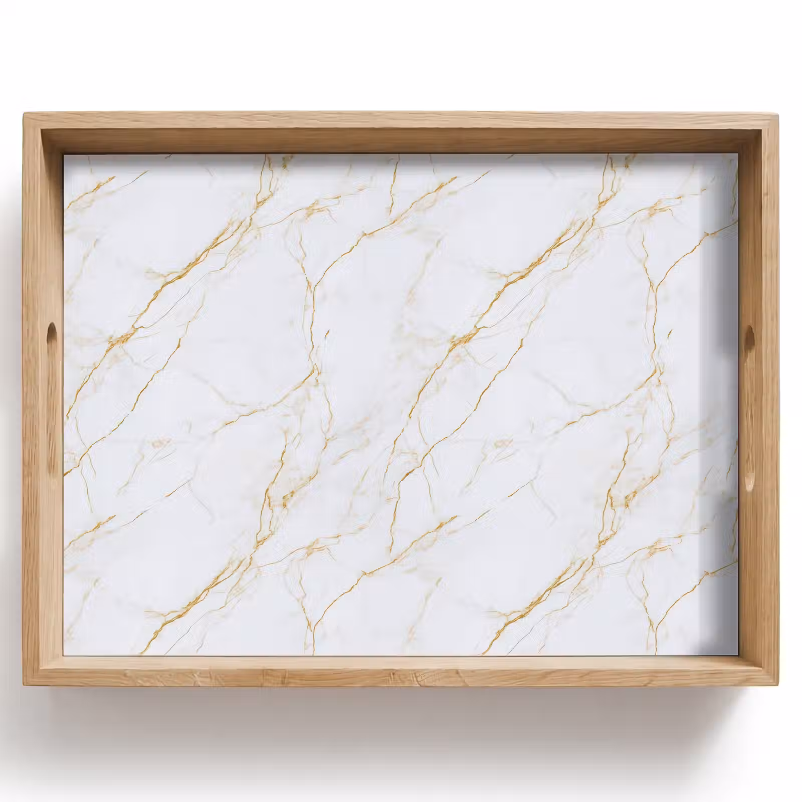 Tray - White - Marble - Gold - Luxurious — 1