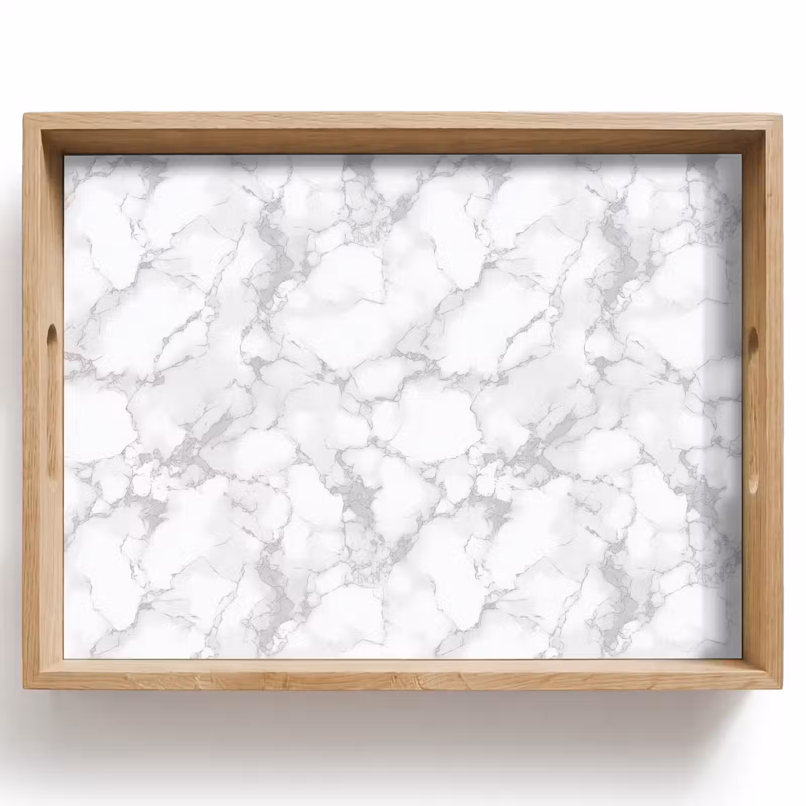 Tray - White - Marble - Gray — 1