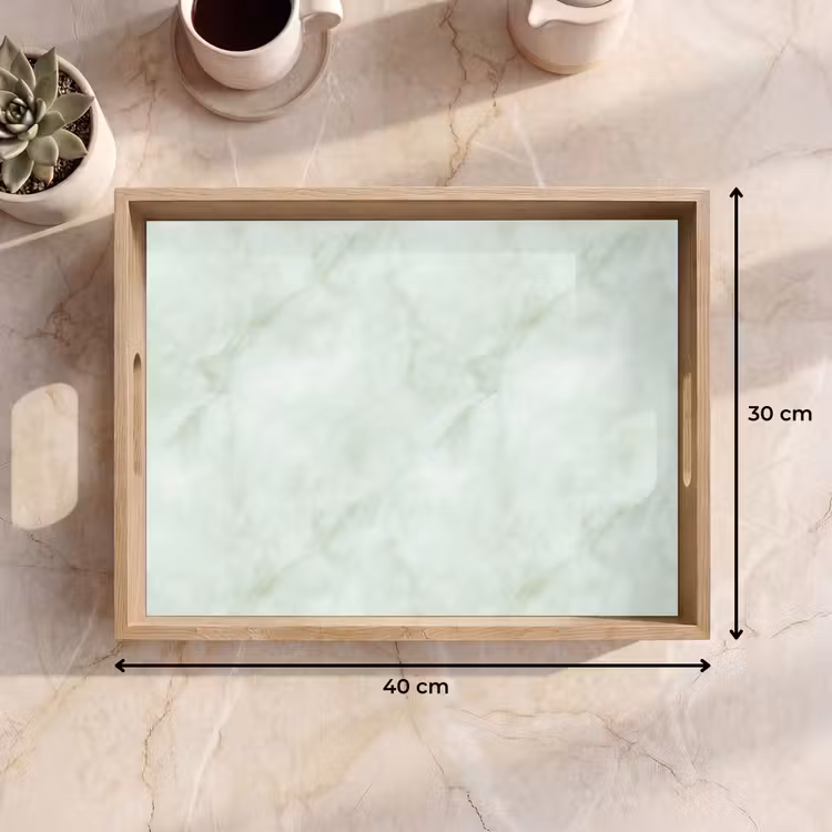 Tray - Green - Marble - Flowing veins — 8