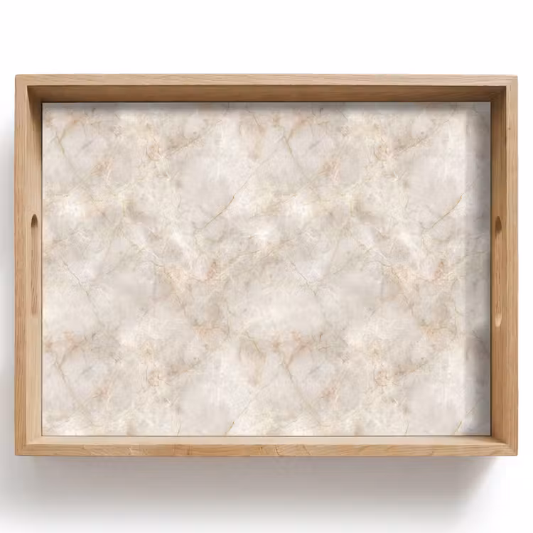 Tray - Light Beige - Golden Brown Grains - Marble — 1