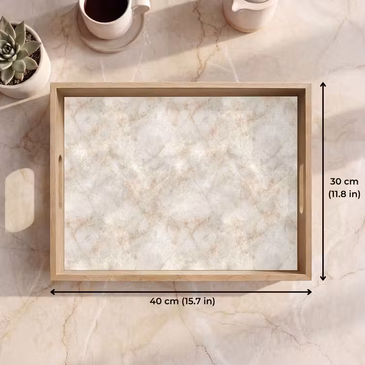 Tray - Light Beige - Golden Brown Grains - Marble — 7