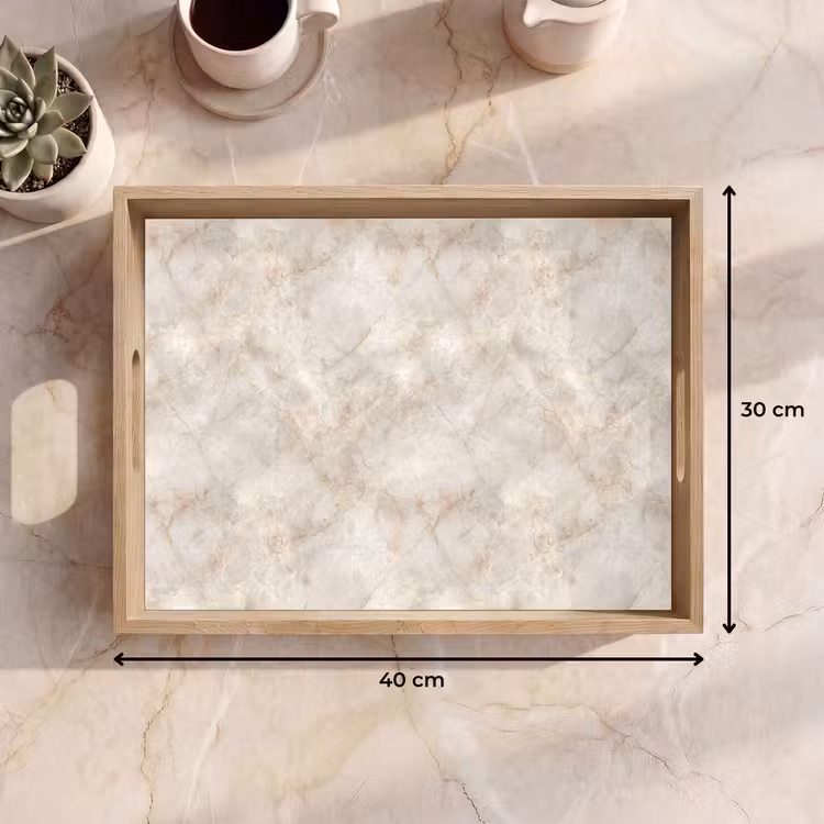 Tray - Light Beige - Golden Brown Grains - Marble — 8