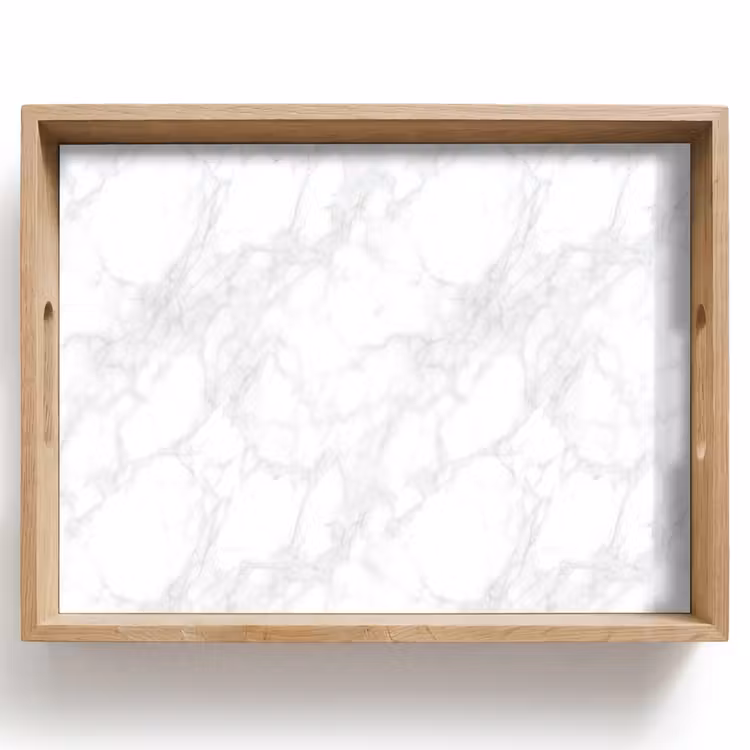 Tray - Minimalist - White - Gray veins — 1