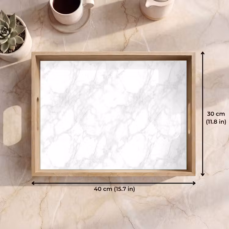 Tray - Minimalist - White - Gray veins — 7