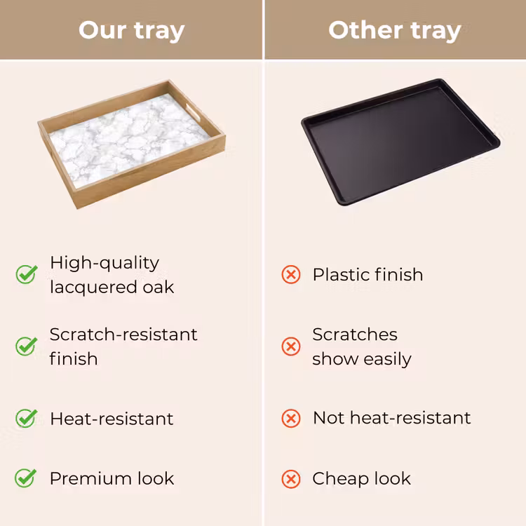 Tray - White - Marble - Gray — 10