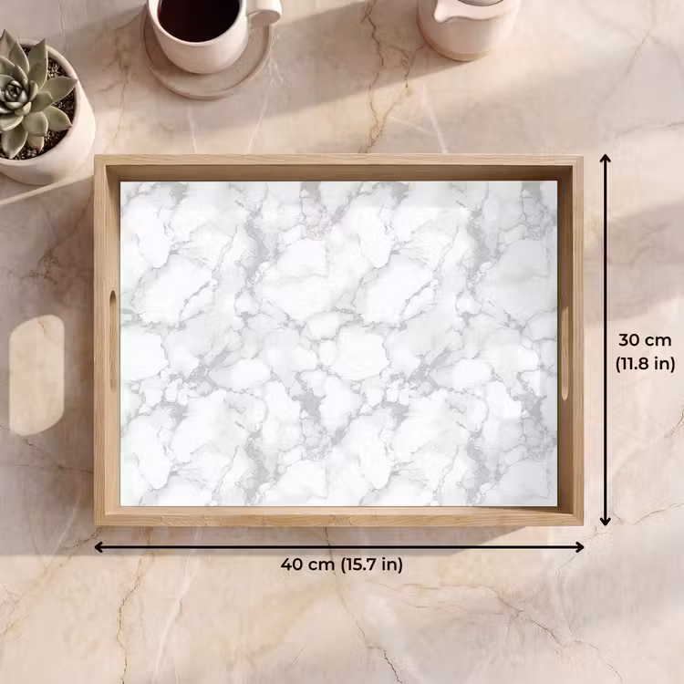 Tray - White - Marble - Gray — 7