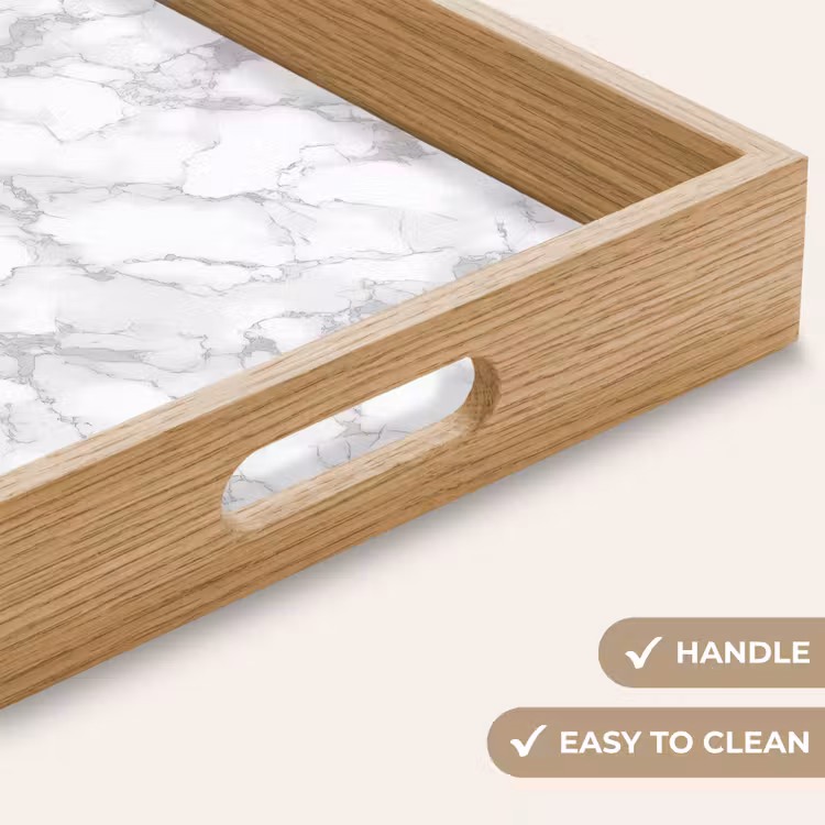 Tray - White - Marble - Gray — 9