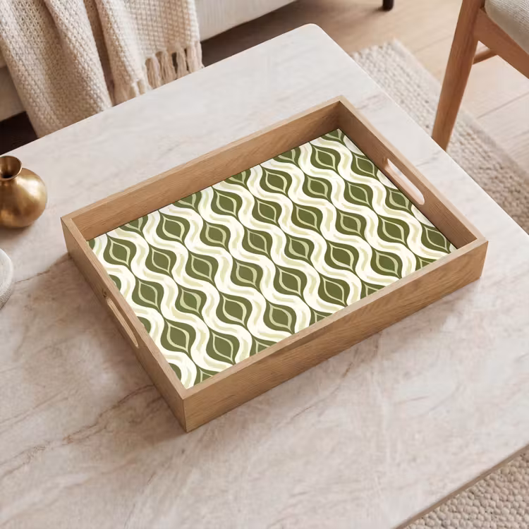 Tray - Pattern - Retro - Green — 2