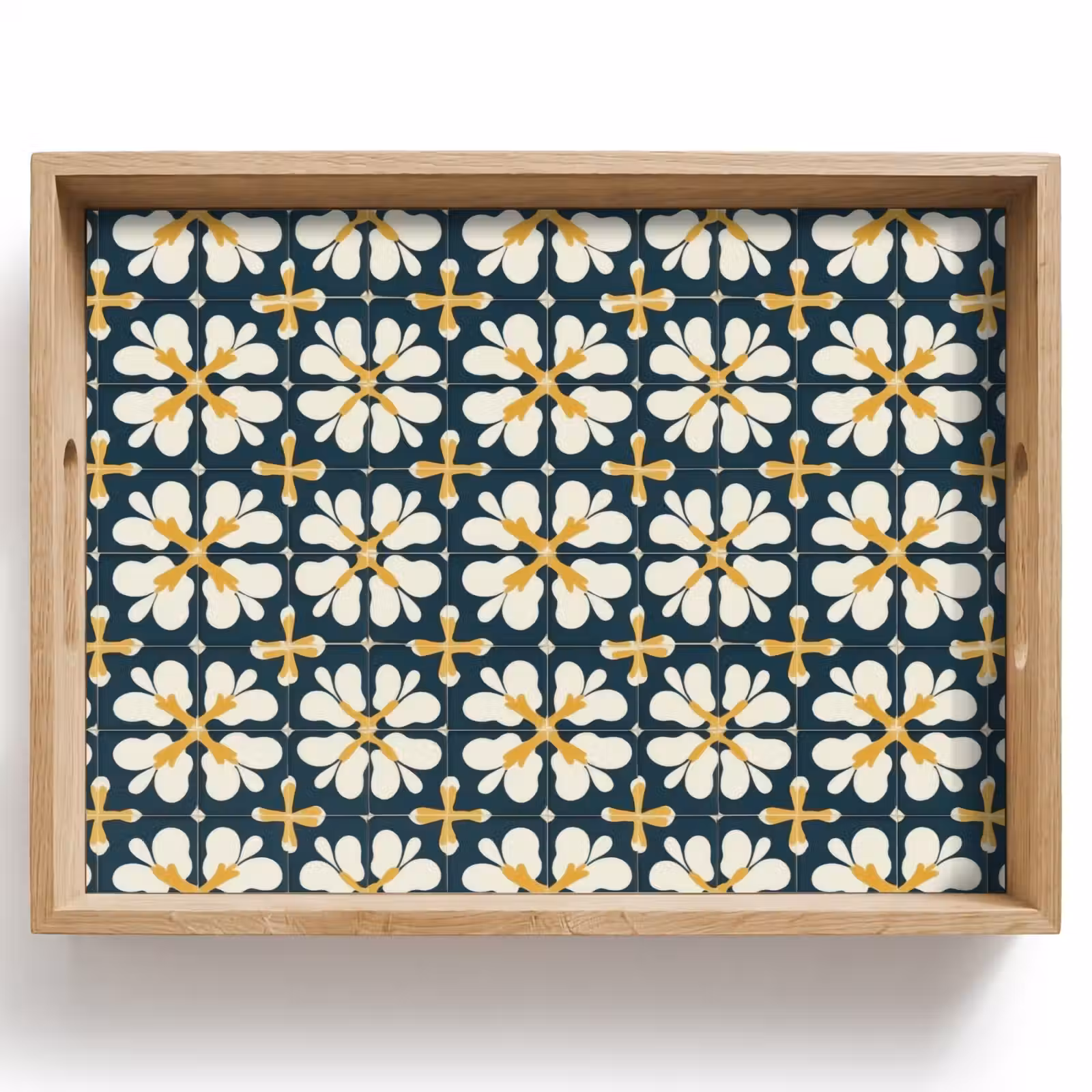 Tray - Motif - Tile - Ochre yellow — 1