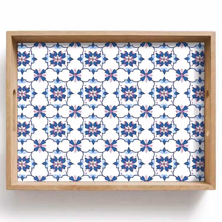 Tray - Modern - Pattern - Blue - Pink — 1