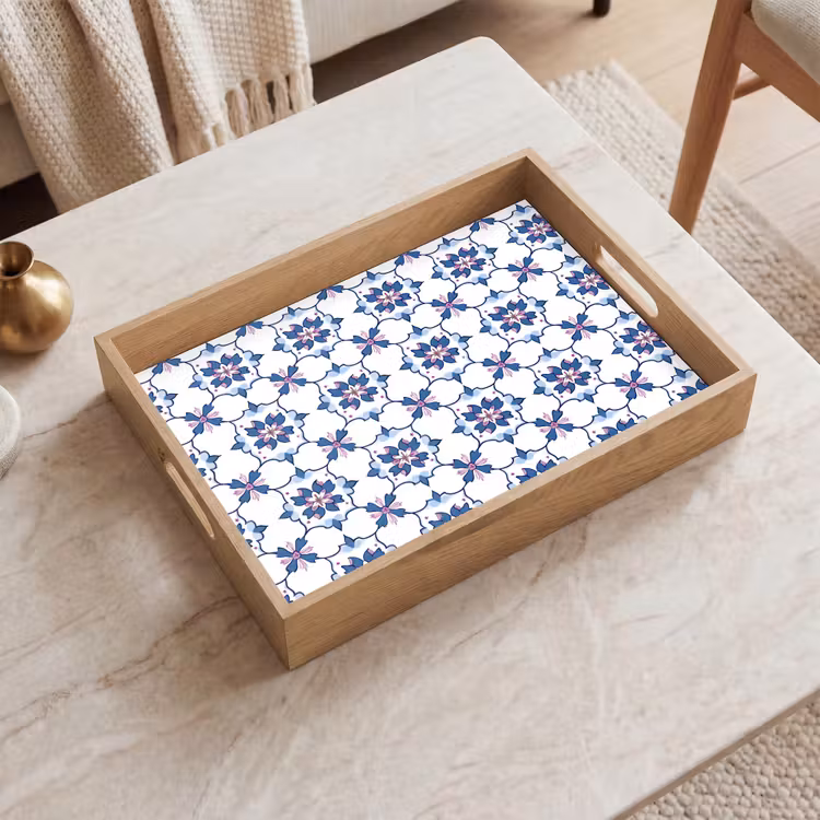 Tray - Modern - Pattern - Blue - Pink — 2
