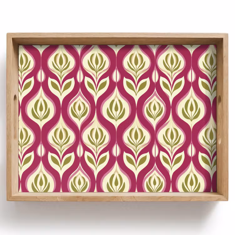 Tray - Retro - Floral - Purple — 1