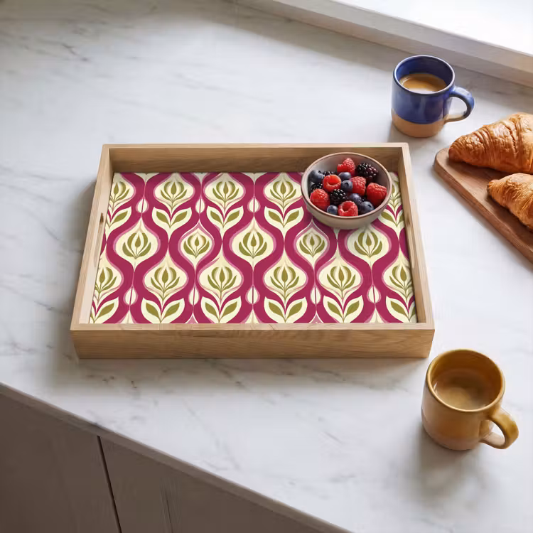Tray - Retro - Floral - Purple — 3