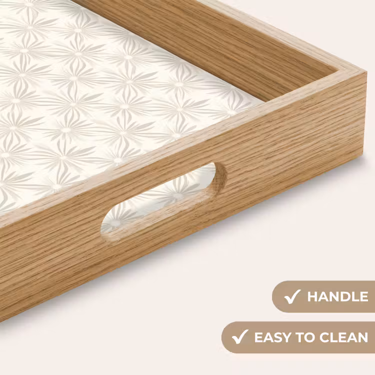 Tray - Pattern - Flowers - Beige — 9