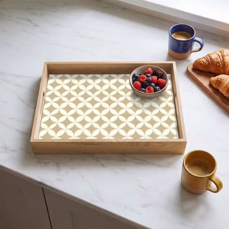 Tray - Symmetrical - Motif - Beige — 3