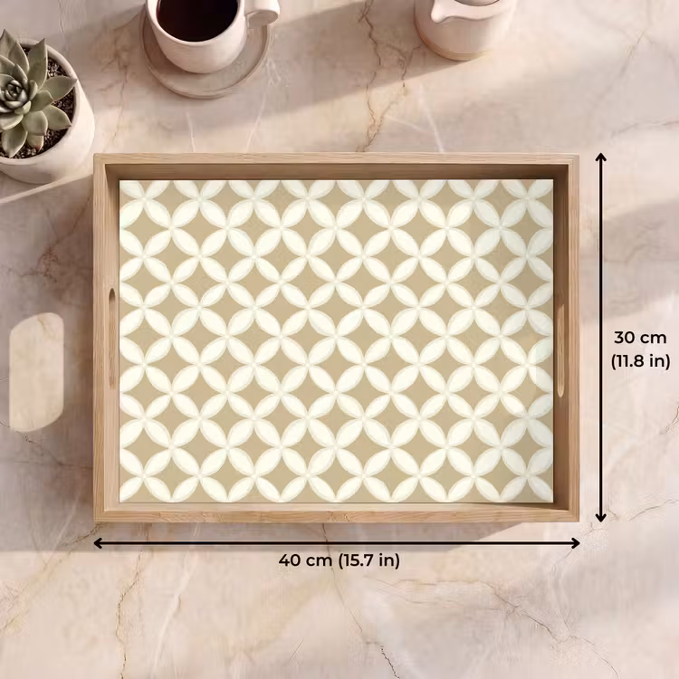 Tray - Symmetrical - Motif - Beige — 7