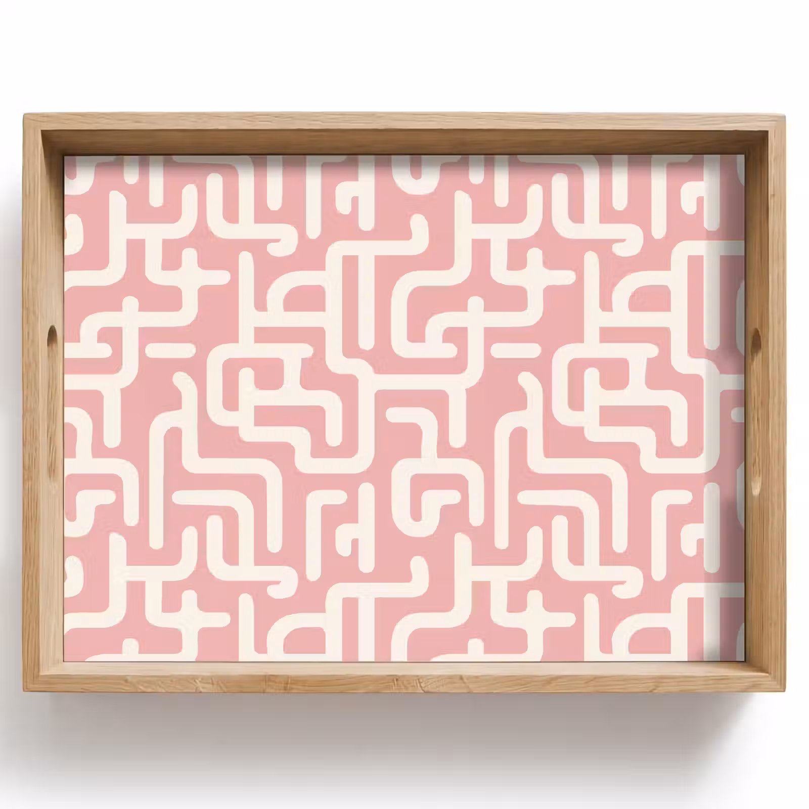 Tray - Maze pattern - Pink - White - Abstract — 1