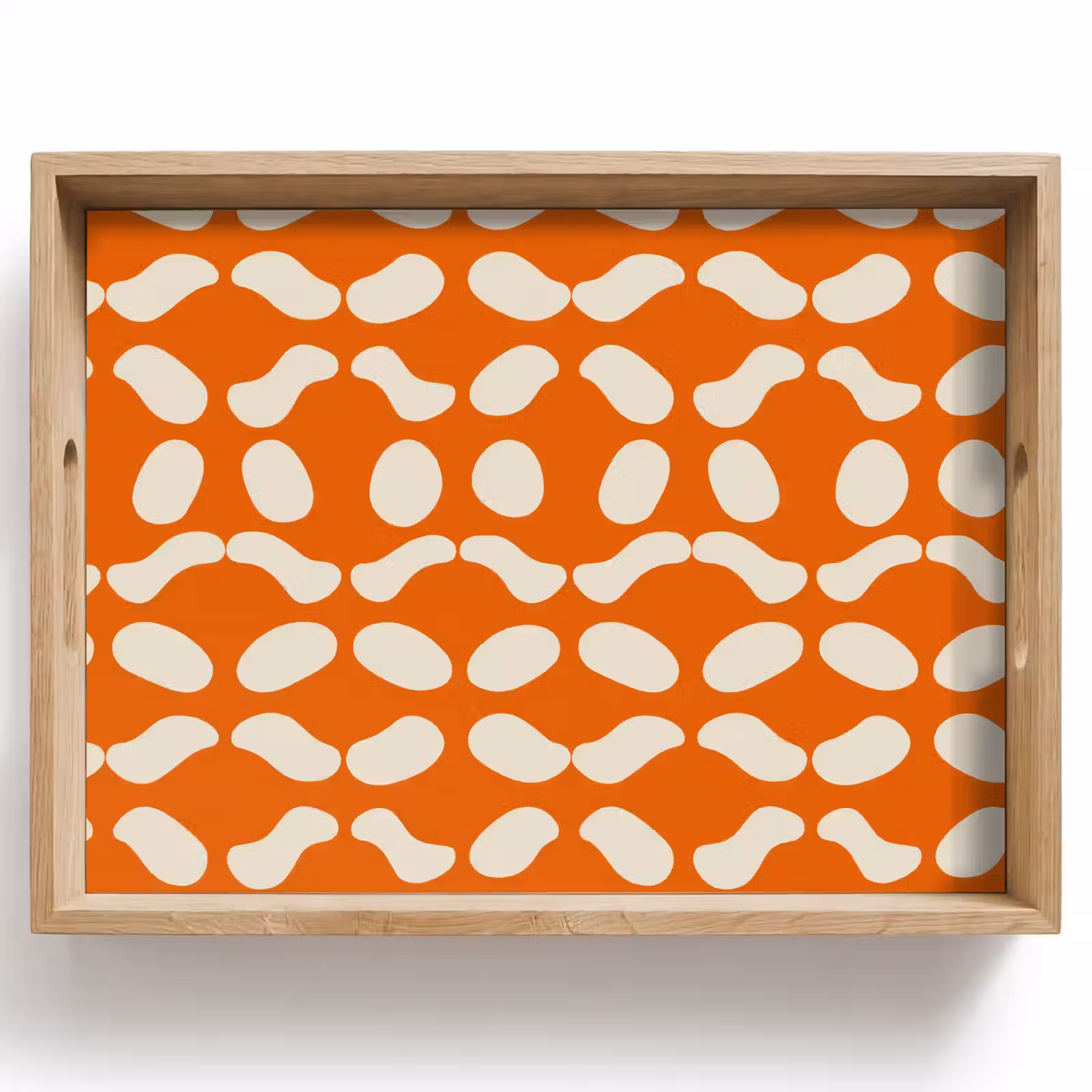 Tray - Orange - Organic shapes - White — 1