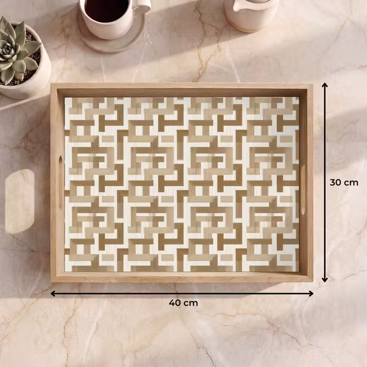 Tray - Geometric - Retro - Brown — 8