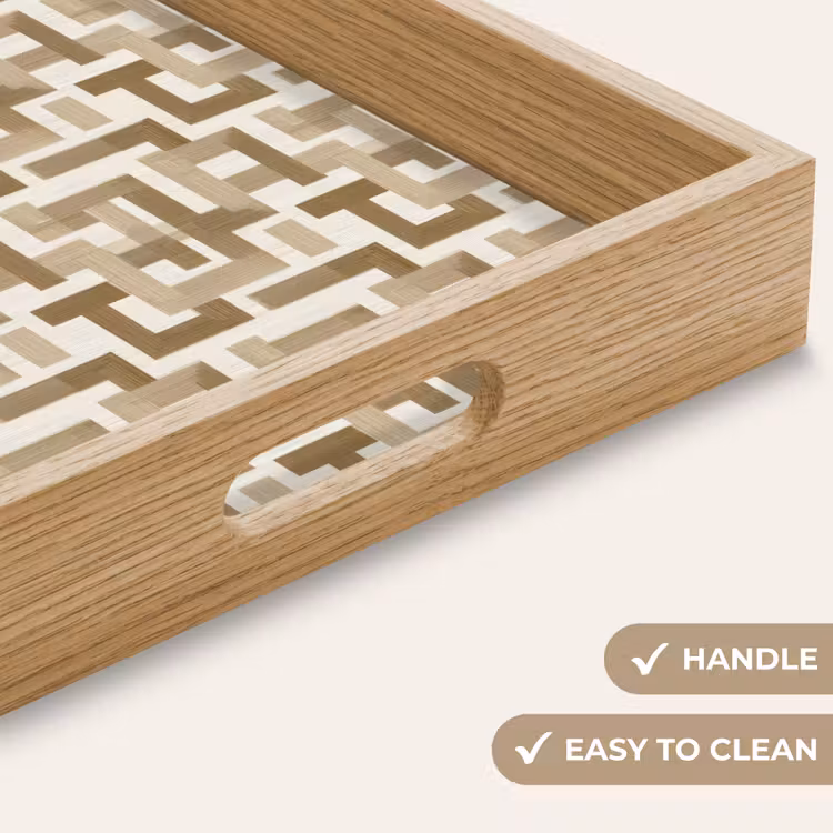Tray - Geometric - Retro - Brown — 9