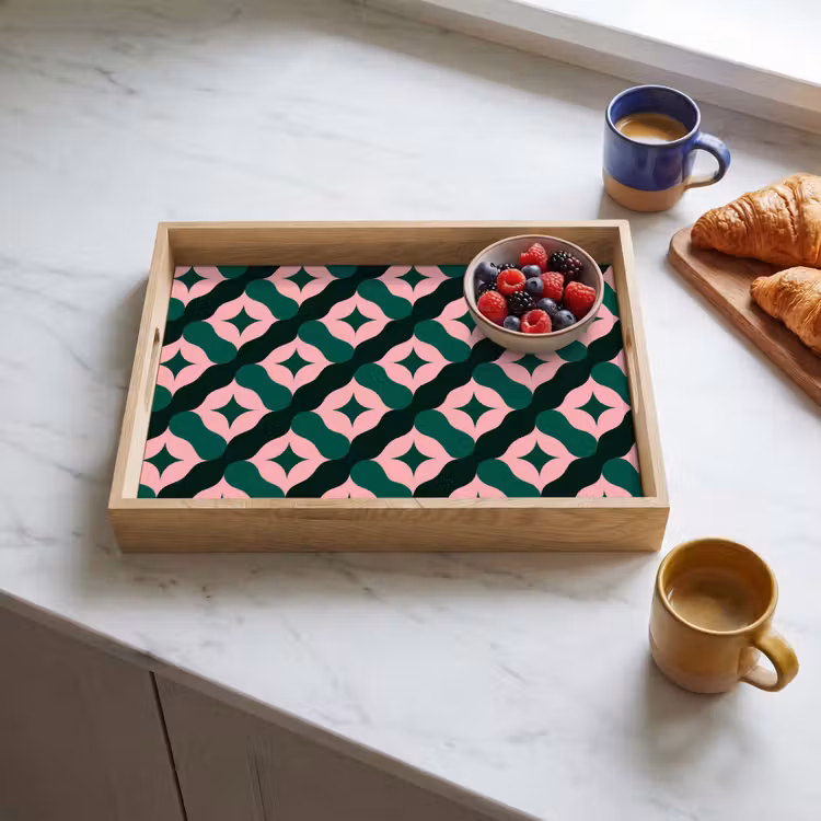 Tray - Green - Pink - Retro - Stars — 3